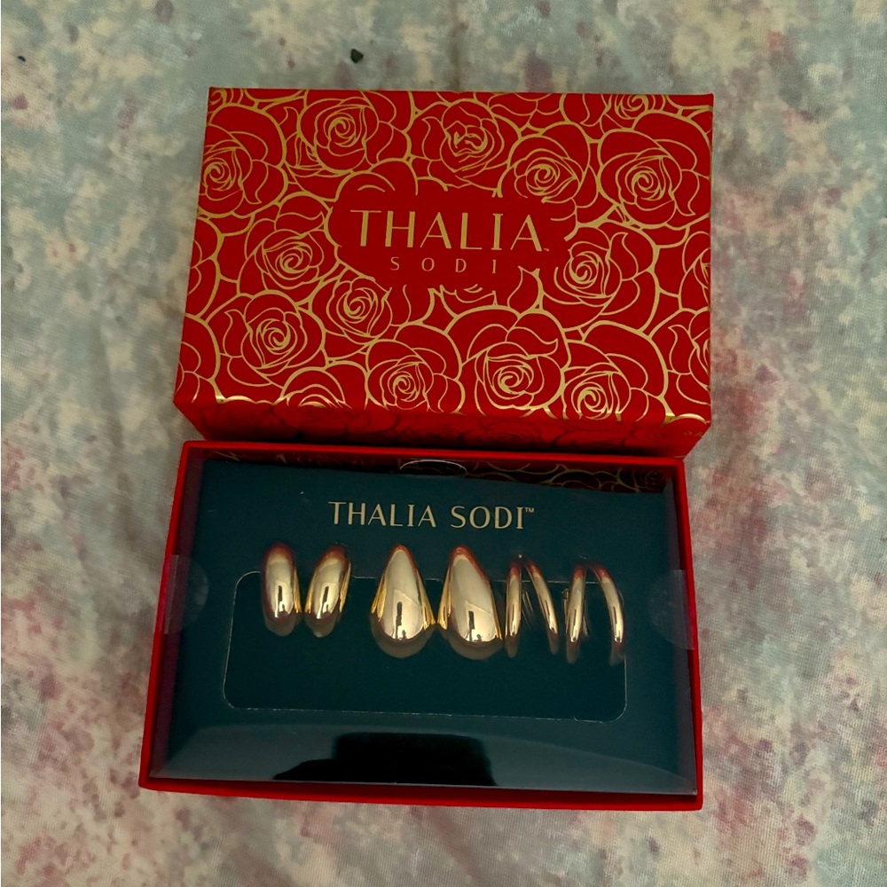 NEW Thalia Sodi 3 gold earrings set